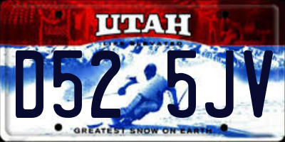 UT license plate D525JV