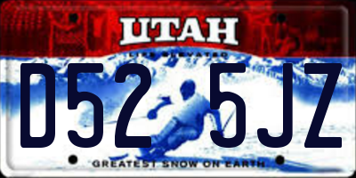UT license plate D525JZ