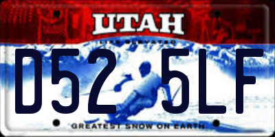UT license plate D525LF