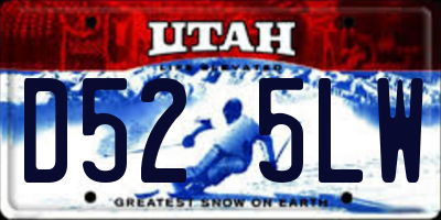 UT license plate D525LW