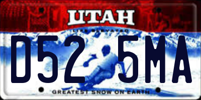 UT license plate D525MA