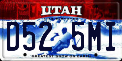 UT license plate D525MI