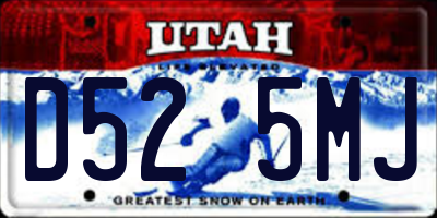 UT license plate D525MJ