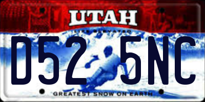 UT license plate D525NC