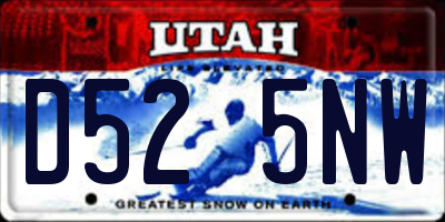UT license plate D525NW
