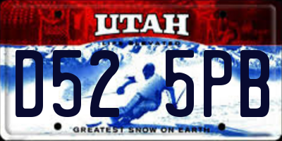 UT license plate D525PB