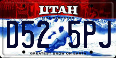 UT license plate D525PJ