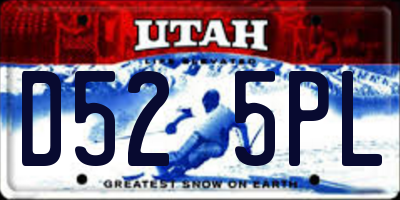 UT license plate D525PL
