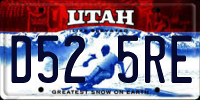UT license plate D525RE