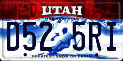 UT license plate D525RI