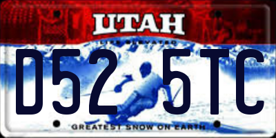 UT license plate D525TC