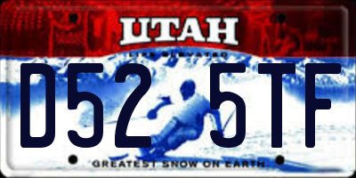 UT license plate D525TF