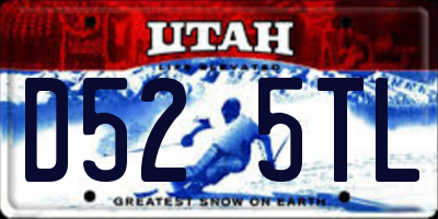 UT license plate D525TL