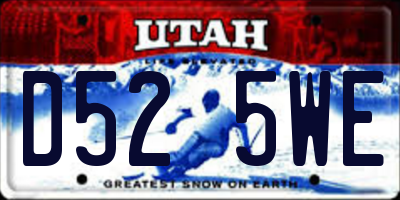 UT license plate D525WE