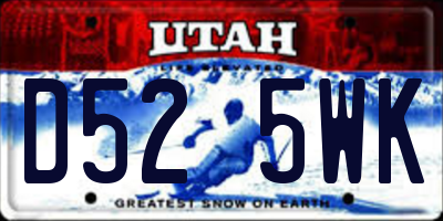 UT license plate D525WK