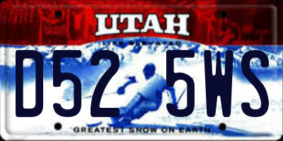 UT license plate D525WS