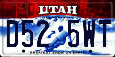 UT license plate D525WT