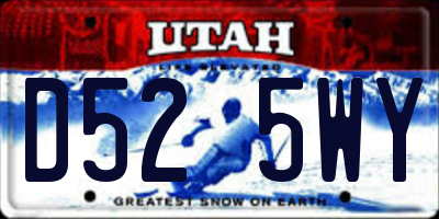 UT license plate D525WY