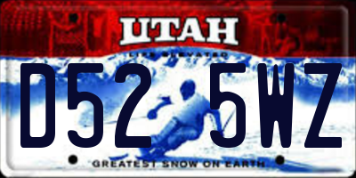 UT license plate D525WZ