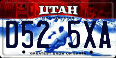 UT license plate D525XA
