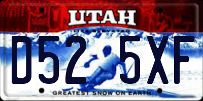 UT license plate D525XF