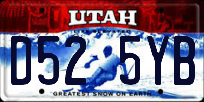 UT license plate D525YB
