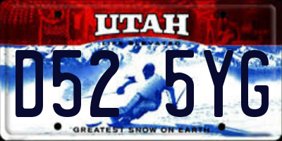 UT license plate D525YG