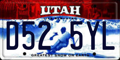 UT license plate D525YL