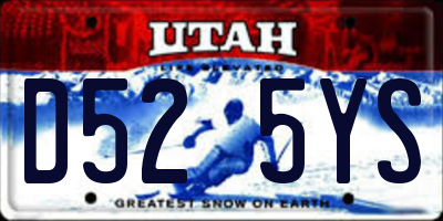 UT license plate D525YS