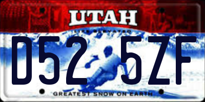 UT license plate D525ZF