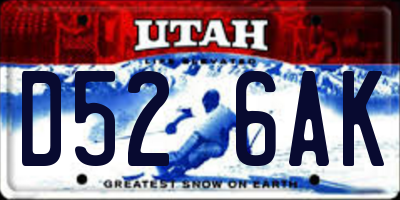 UT license plate D526AK