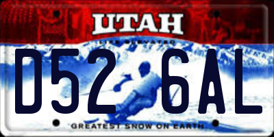 UT license plate D526AL