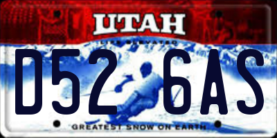 UT license plate D526AS