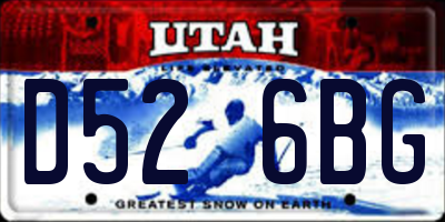 UT license plate D526BG