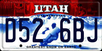 UT license plate D526BJ