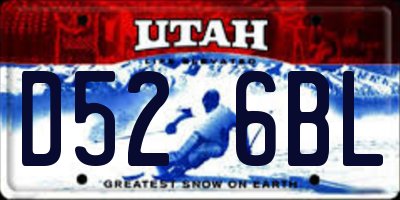 UT license plate D526BL