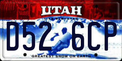 UT license plate D526CP