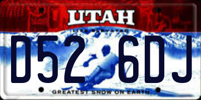 UT license plate D526DJ