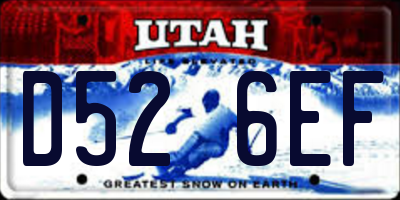 UT license plate D526EF