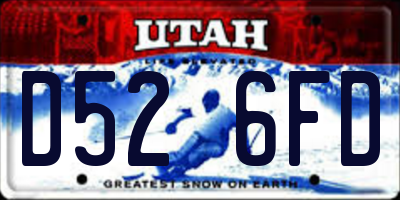 UT license plate D526FD