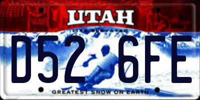 UT license plate D526FE