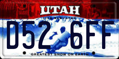 UT license plate D526FF