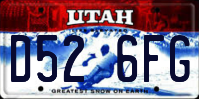 UT license plate D526FG