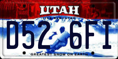UT license plate D526FI