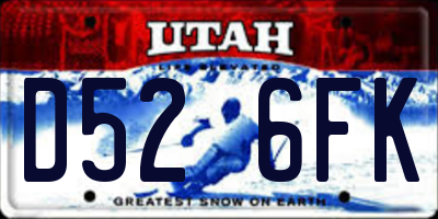 UT license plate D526FK