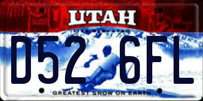 UT license plate D526FL