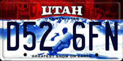 UT license plate D526FN