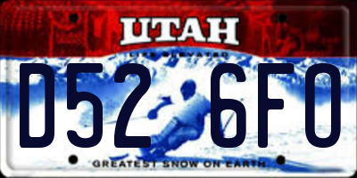 UT license plate D526FO