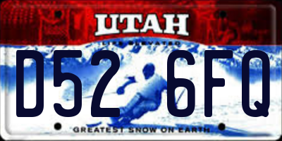 UT license plate D526FQ