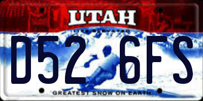 UT license plate D526FS